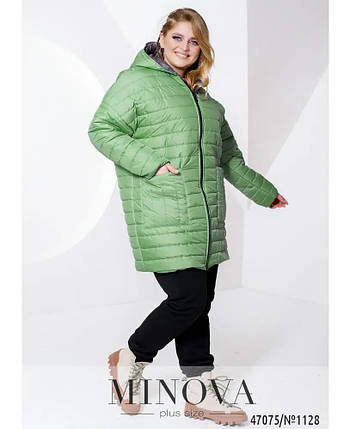 Яскрава жіноча куртка на синтепоні, тканина "Плащівка" 56, 62 размер 56, фото 2