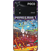 Силіконовий бампер чохол для Xiaomi Poco M4 Pro 4G з грою Minecraft