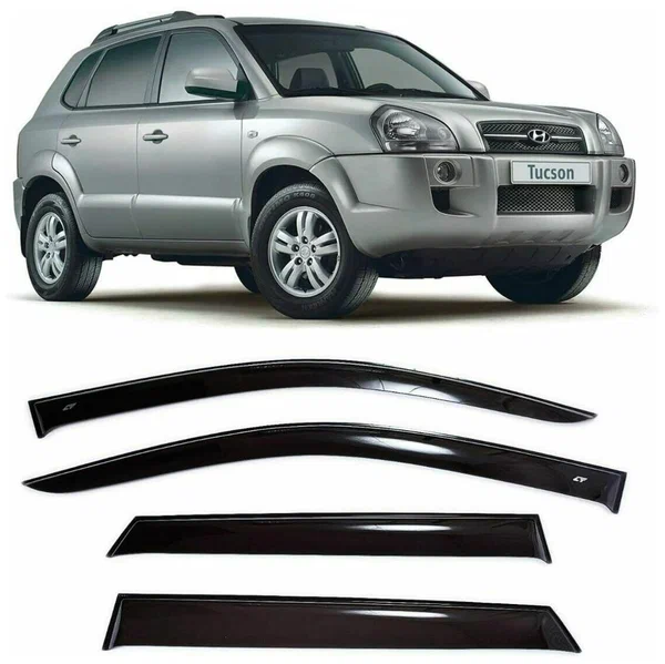 Дефлектори вікон вітровики Hyundai Tucson 2004-2010 (скотч)