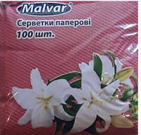 Салфетки Malvar темно- бордовые 100 шт (4820152990013)