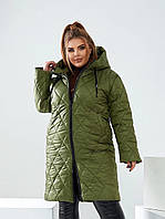 Женское стильное пальто на синтепоне, ткань "Плащевка" 46, 48, 50, 52 размер 46