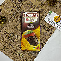 Шоколад чорний 0% цукру Torras Negro Mango з манго 75 г (Іспанія)