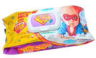 Влажные салфетки детские Super Baby SuperPack Ромашка и алоэ с клапаном 120 шт (4820207590298)