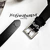 Ремінь шкіряний Yves Saint Laurent (YSL) срібло глянець, фото 7
