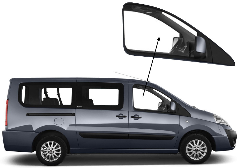 Бічне скло Citroen Jumpy 2007-2016 передніх дверей праве, фото 1