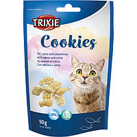 Trixie TX-42743 Лакомство Trixie Cookies для кошек лосось/кошачья мята, 50 г