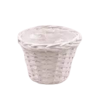 Кашпо плетеное з лози біле корзина 15*19 см 16-0095 HP441-18WH