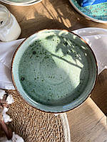 Тарілка кругла з бортиком 22 см, Deep ocean коричневий Лофт