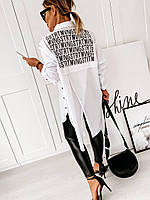 Рубашка туника женская длинная с надписями тренд с 42 до 56 размера