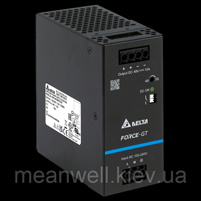 DRF-48V480W1GBA Блок живлення на Din-рейку Delta Electronics 48В, 10A, фото 1