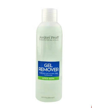 Засіб для зняття гель-лаку, біогеля Jerden Proff Gel Remover, Алое вера, 200 мл
