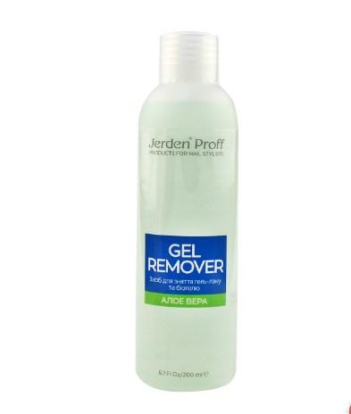 Засіб для зняття гель-лаку, біогеля Jerden Proff Gel Remover, Алое вера, 200 мл, фото 1