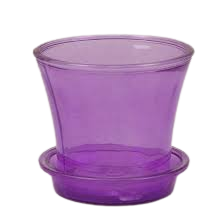 Горщик для орхідей з підставкою склянний фіолетовий 13,5х14 см К14.027.15