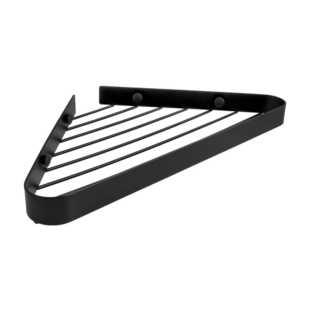 Полиця кутова дротяна AWD Interior AWD02081817 чорна одноярусна металева для ванної кімнати, фото 1