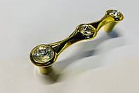 Ручка скоба с кристаллами HS494-96 GOLD глянцевое золото 96 мм