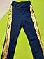 Лосини для дівчинки, на зріст  110, 116, 122 см, на худеньких, тканина трикотаж, колір синій з золотим, фото 3
