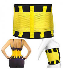 Корсет стягувальний для схуднення Хот Шейперс p-p L Жовтий, Пояс для схуднення на липучці, фото 2