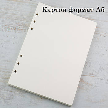 Блок картону для планера А5 слонова кістка 6 отворів 20 аркушів BDP003