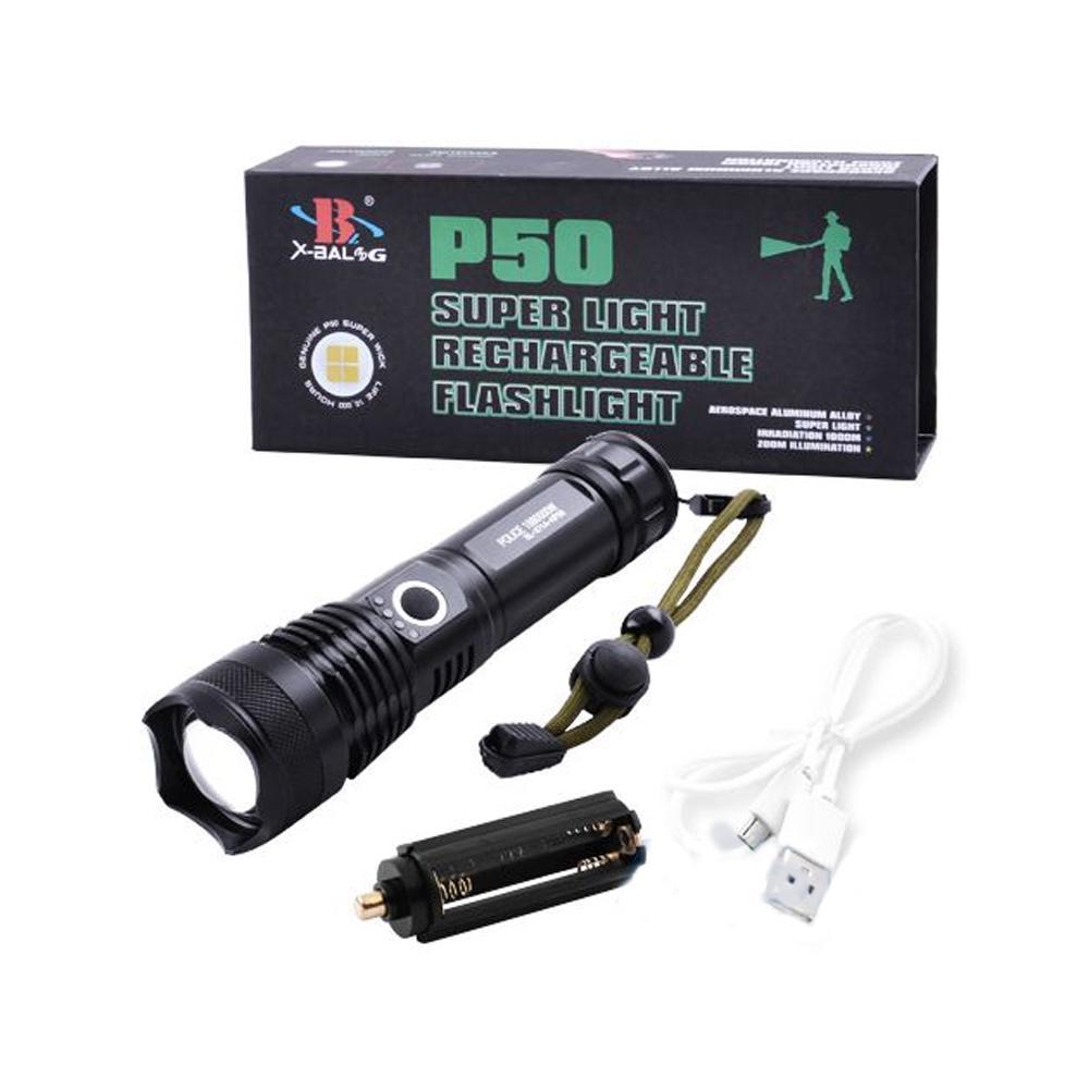 Ліхтар Bailong BL-P512-P50 акумуляторний USB заряджання 1500 люменів вологозахисту зум 1200 метрів, фото 1