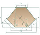 Клапан перекидний трьохсторонній симетричний 250×250 45° для самопливних систем, фото 2