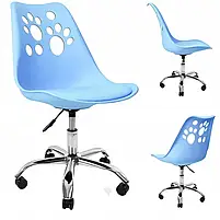 Крісло офісне комп'ютерне Lapki-3 Blue блакитне обертове дитяче, фото 11
