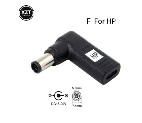 Перехідник для заряджання ноутбука HP Type-c female to 7.4X5.0 male (Type-c-гніздо/7.4X5.0-штекер) PD100W