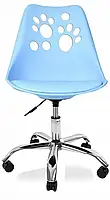 Крісло офісне комп'ютерне Lapki-3 Blue блакитне обертове дитяче, фото 10