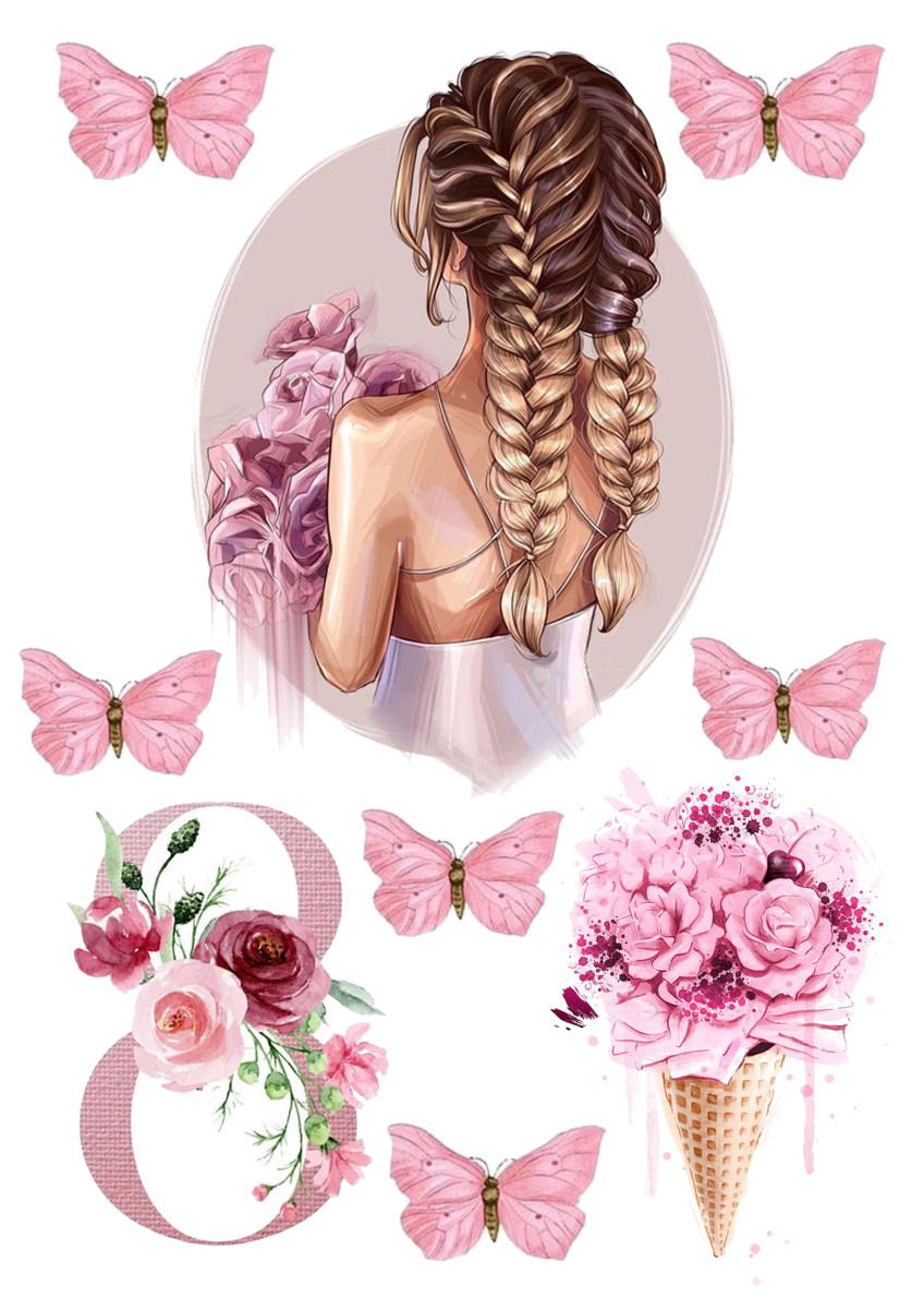 Вафельна картинка 8 березня Ніжність