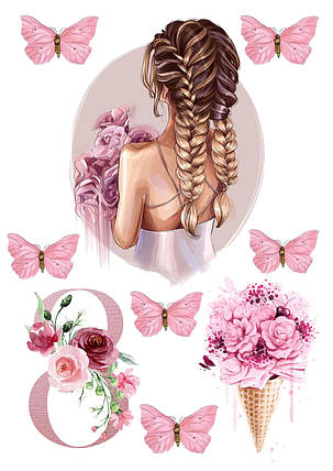 Вафельна картинка 8 березня Ніжність, фото 1