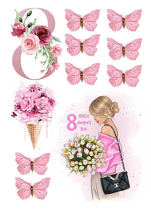 Вафельна картинка 8 березня Елегантність, фото 1