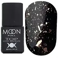 Топ без липкого слоя Moon Full Leaf BRONZE Top с бронзовыми хлопьями потали, 8ml