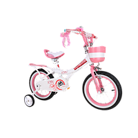 Дитячий Велосипед 2-х Колісний 16'' (від 4 до 7 років) Royal Baby Princess Jenny Girl Steel 16 з Кошиком, Білий з Рожевим