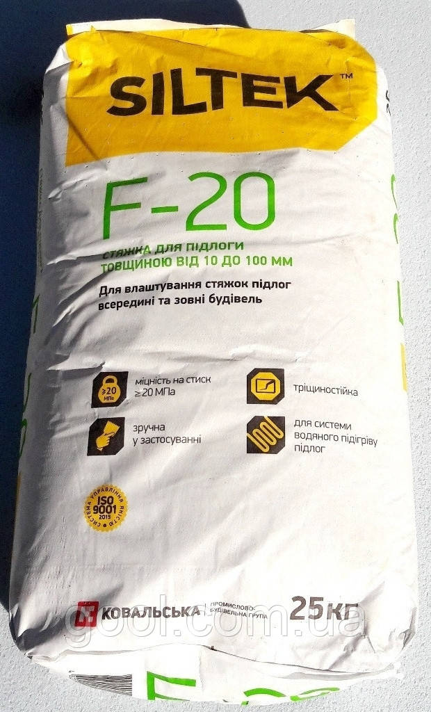 Стяжка цементная Siltek F-20 готовая в мешках толщина слоя от 10-100 мм ...