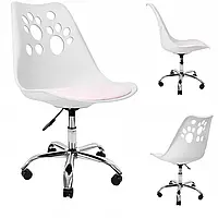 Кресло офисное Bonro B-881 компьютерное кресло белое на колесиках