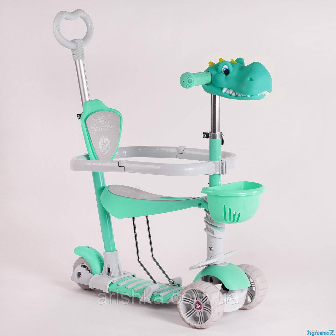 Самокат триколісний Best Scooter 5 в 1, біговел із батьківською ручкою