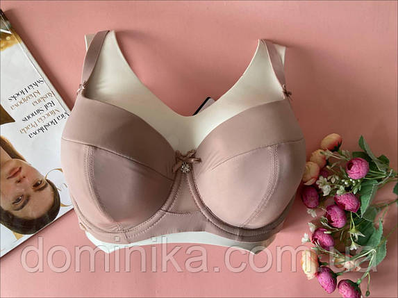 80D Пудровий бюстгальтер чашка D на тонкому поролоні, фото 1