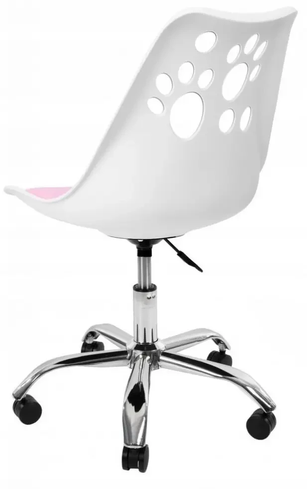 Кресло офисное Bonro B-881 компьютерное кресло белое с розовым сидением вращающееся - фото 7 - id-p1773878618