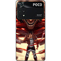 Силіконовий бампер чохол для Xiaomi Poco M4 Pro 4G з малюнком Attack on Titan