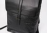 Чоловічий плетений міський рюкзак великий і місткий чорний, фото 3