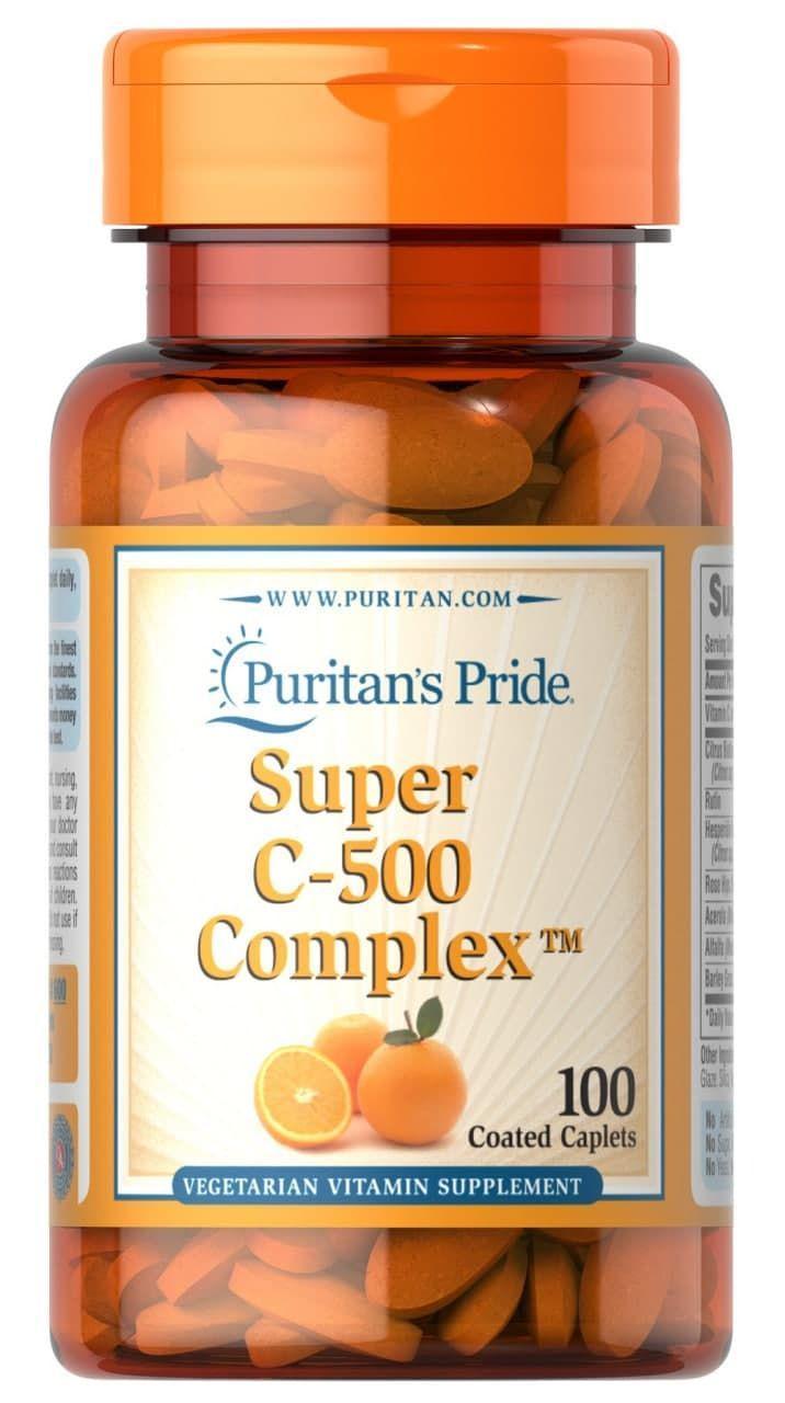 Комплекс вітаміну С Puritan's Pride Vitamin C-500 Complex 100 Coated Caplets