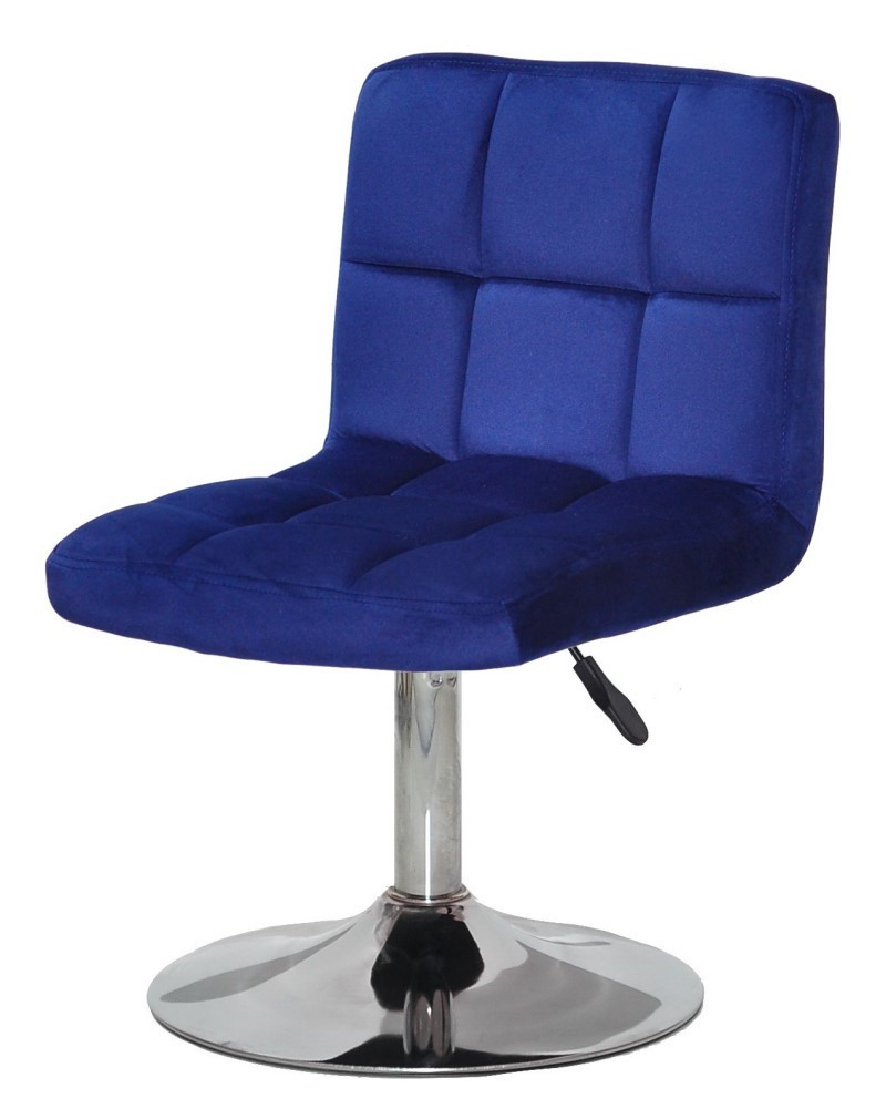 Стілець Arno CH-Base синій оксамит із регулюванням висоти, кругла база-блин, фото 1