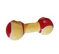 Игрушка резиновая Гантель-мяч,  желто-красная