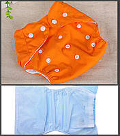 Многоразовые памперсы подгузники с мембраной, тренировочные трусики,плавки, непромокаемые. Оранжевый