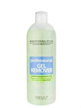 Засіб для зняття гель-лаку, біогеля Jerden Proff Gel Remover, Алое вера, 500 мл