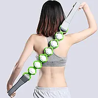 Роликовый массажер-лента Massage Rope (White Green) | Ленточный ручной массажер