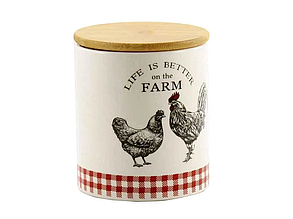 Банка для сипучих Interos з кришкою "Ферма" 0,65л керамічна ZFA982-FM