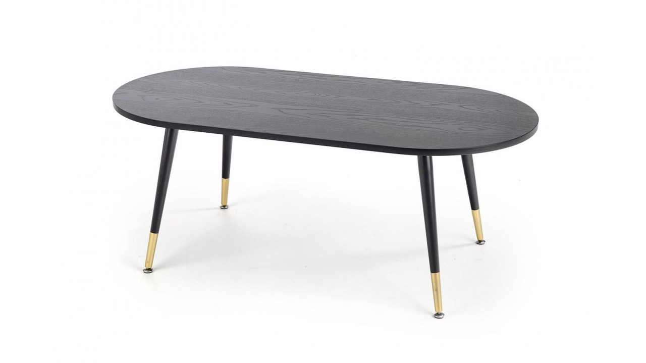 Журнальний стіл Embosa 120x60 чорний/золотий Halmar, фото 1