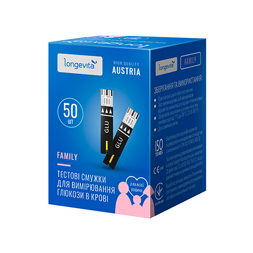Тест-смужки Longevita Family, 50 шт.