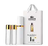 Міні-парфуми з феромонами жіночий Lacoste Pour Femme 3х15 мл