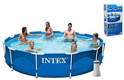 Басейн каркасний Intex 28212 NP, фільтр-насос, мережа 220-240В, розмір 366х76см, 6503л